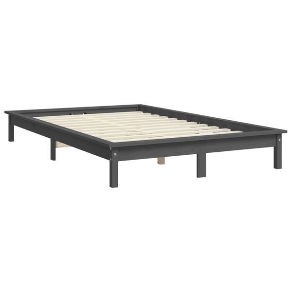 vidaXL Bed Frame without Mattress Grey Small Double Solid Wood