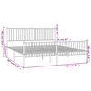 vidaXL Metal Bed Frame without Mattress with Footboard White 193x203cm