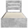vidaXL Bed Frame with Drawer Concrete Grey 75 x 190 cm Engineer Wood