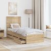 vidaXL Bed Frame with Drawer Sonoma Oak 75 x 190 cm Engineer Wood