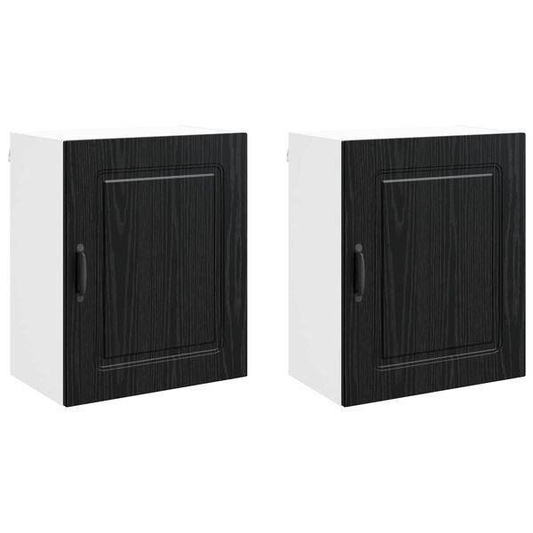 vidaXL Kitchen Cabinet Kalmar 2 pcs Black Oak 50 x 31 x 60 cm