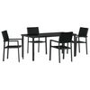 vidaXL Garden Dining Set 5 pcs Black Powder-Coated Steel