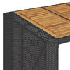 vidaXL 7 Piece Garden Bar Set with Cushions Black Poly Rattan Acacia