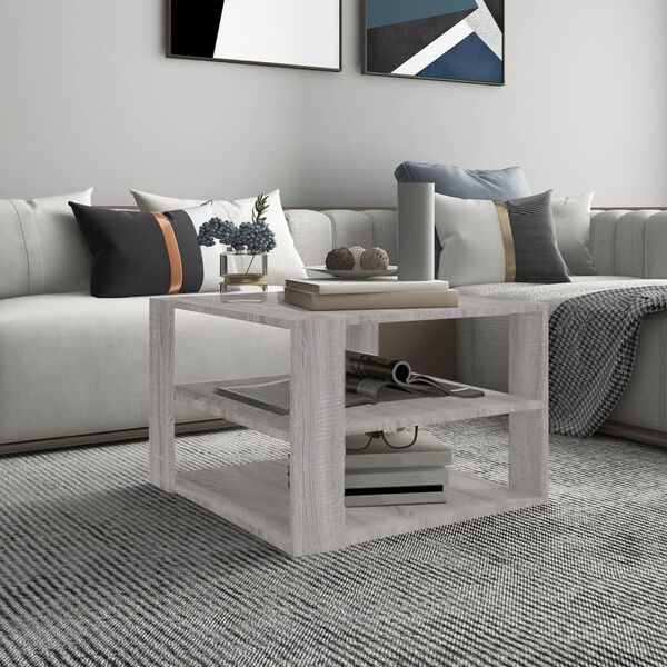 vidaXL Coffee Table Grey Sonoma 60x60x40 cm Engineered Wood
