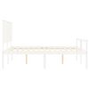 vidaXL Senior Bed without Mattress White King Size Solid Wood