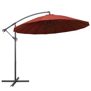 vidaXL Hanging Garden Parasol Terracotta 3 m Aluminium Pole