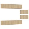 vidaXL 4 Piece TV Cabinet Set Sonoma Oak Engineered Wood