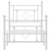 vidaXL Metal Bed Frame without Mattress with Footboard White 75x190cm