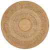 vidaXL Area Rug Hand-braided Jute 120 cm Round