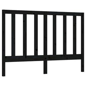 vidaXL Bed Headboard Black 126x4x100 cm Solid Wood Pine