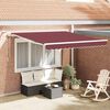 vidaXL Automatic Retractable Awning with LED Burgundy 300x250 cm
