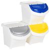 vidaXL Stackable Waste Bins with Lids 3 pcs White PP 78 L