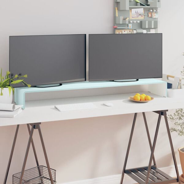 vidaXL TV Stand/Monitor Riser Glass Green 120x30x13 cm