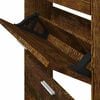 vidaXL Shoe Cabinet Smoked Oak 59x17x108 cm Engineered Wood