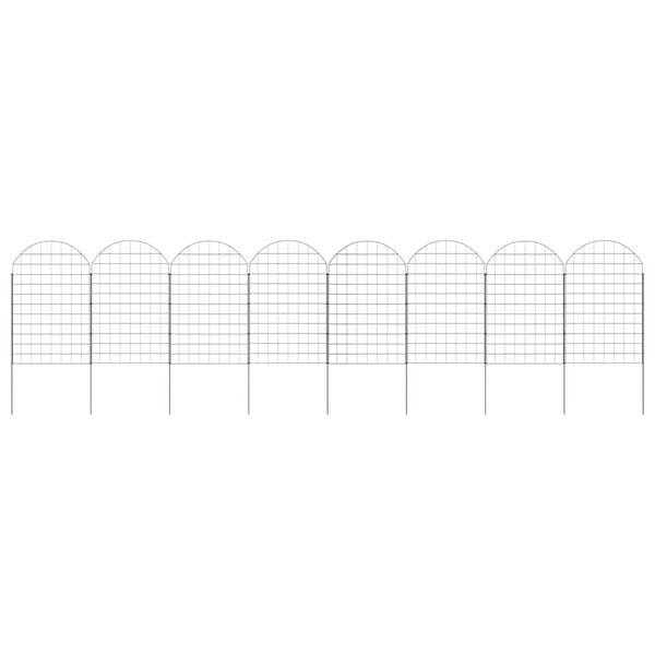vidaXL Pond Fence Set 8 pcs Green 50 x 80 cm Steel