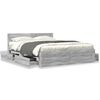 vidaXL Bed Frame with Headboard without Mattress Grey Sonoma 160x200 cm