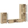 vidaXL TV Cabinet Set with Drawer FLORIN Sonoma Oak Engineered Wood
