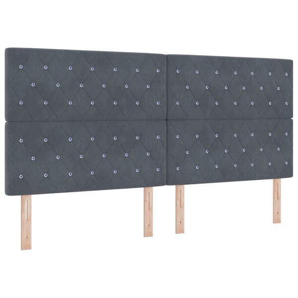 vidaXL Headboard with Headboard Dark Grey 200 cm Faux Leather