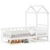 vidaXL Day Bed with Roof without Mattress White 80x200 cm Solid Wood