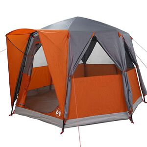 vidaXL Cabin Tent 3-Person Grey and Orange 320 x 320 x 203 cm