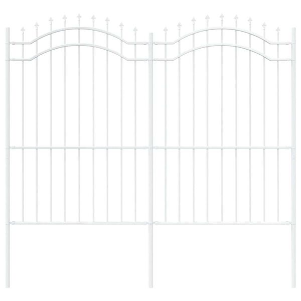 vidaXL Garden Fence White 240 x 215 cm Powder-coated steel