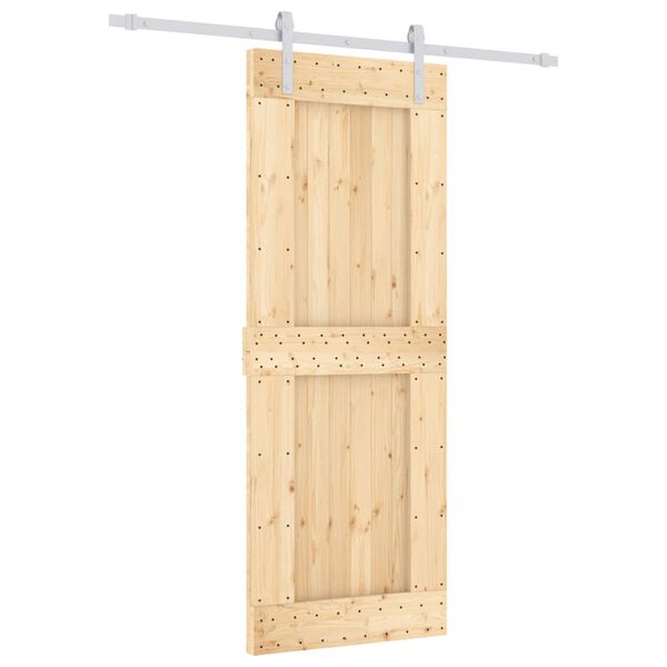 vidaXL Sliding Door with Hardware Set 80x210 cm Solid Wood Pine