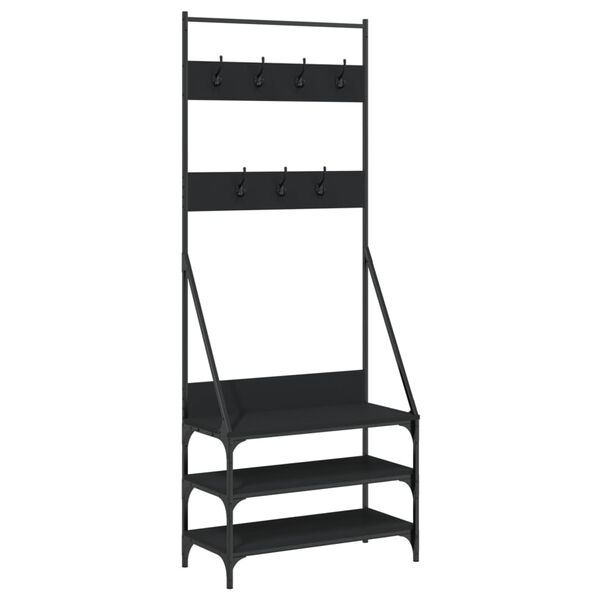 vidaXL Clothes Rack with Shoe Storage Black 72x34x184 cm