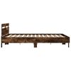 vidaXL Bed Frame with LED without Mattress Smoked Oak 160x200 cm