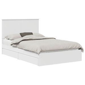 vidaXL Storage Bed with Headboard White 120 x 190 cm Engineered Wood