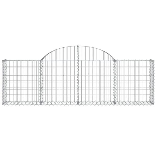 vidaXL Arched Gabion Baskets 6 pcs 200x30x60/80 cm Galvanised Iron