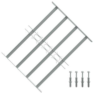 Adjustable Security Grille for Windows with 4 Crossbars 500-650 mm