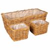 vidaXL Planter Basket with Storage 3 pcs Brown