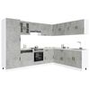 vidaXL 14 Piece Kitchen Cabinet Set Kalmar Concrete Grey Engineered Wood