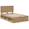 vidaXL Bed Frame Artisian Oak 135 x 190 cm Solid Pine Wood