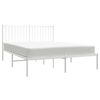 vidaXL Metal Bed Frame without Mattress with Headboard White 140x200cm