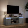 vidaXL TV Cabinet with LED Grey Sonoma 139.5x34x50 cm Engineered Wood