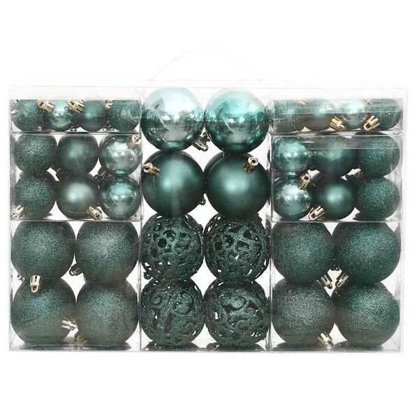 vidaXL Christmas Baubles 100 pcs Green 3 / 4 / 6 cm