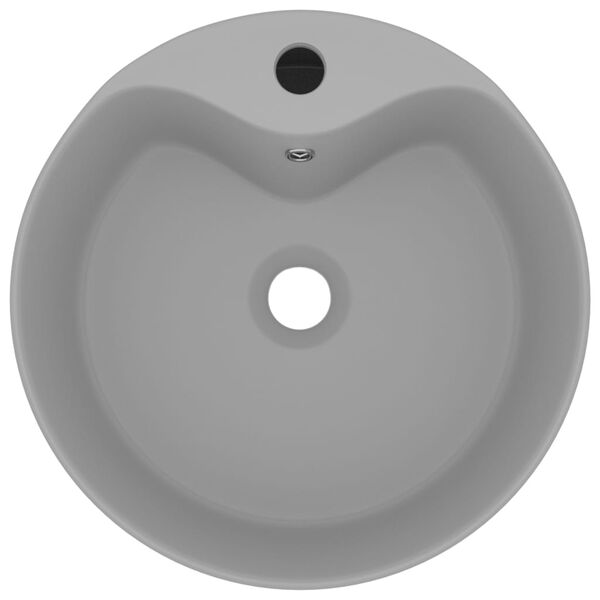 vidaXL Luxury Wash Basin with Overflow Matt Light Grey 36x13 cm Ceramic
