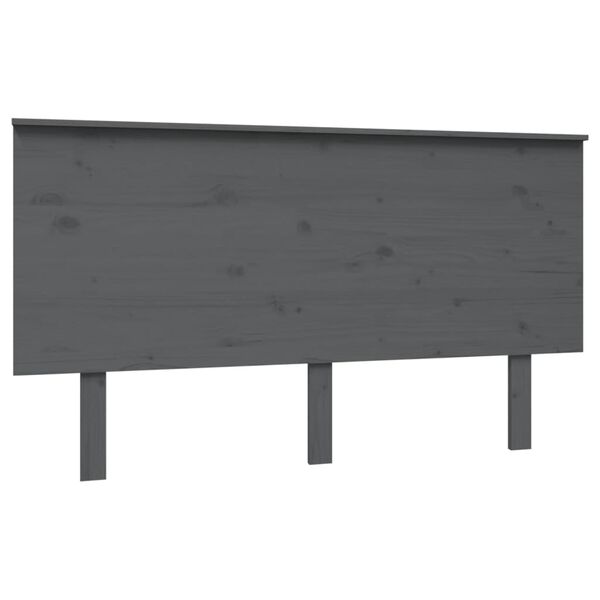 vidaXL Bed Headboard Grey 144x6x82.5 cm Solid Wood Pine
