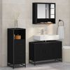 vidaXL Bathroom Furniture Set 3 pcs Black Oak Engineered Wood