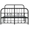 vidaXL Metal Bed Frame without Mattress with Footboard Black 120x190cm