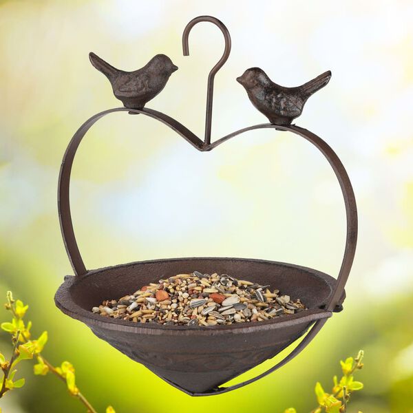 HI Bird Feeder Heart Shape 22 cm Brown