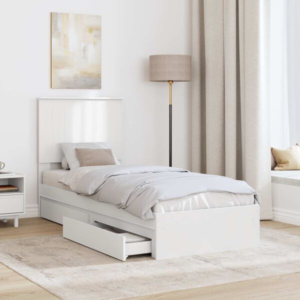 vidaXL Storage Bed with Headboard White 75 x 190 cm Engineered Wood