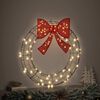 vidaXL Wreath with 80 LEDs Warm white 91 x 91 x 9 cm Rattan