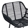 vidaXL Bar Chair 2 pcs Black 55 x 52 x 92 cm Rattan and Iron
