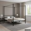vidaXL Bed Frame with Canopy without Mattress Black 160x200 cm Metal
