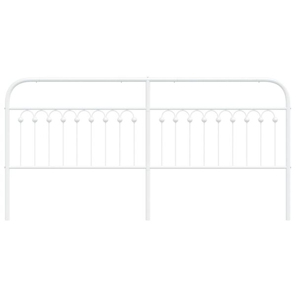 vidaXL Metal Headboard White 200 cm