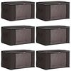 vidaXL Storage Box with Transparent Side Window 6 pcs Anthracite