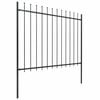 vidaXL Garden Fence with Spear Top Steel 1070x150 cm Black