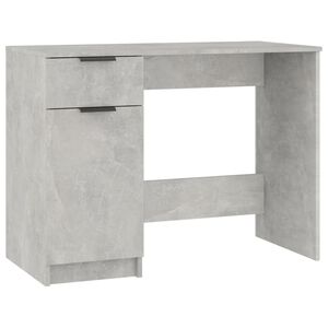 vidaXL Desk | Concrete Grey | Engineered Wood | Medium | Desk | Rectangular
